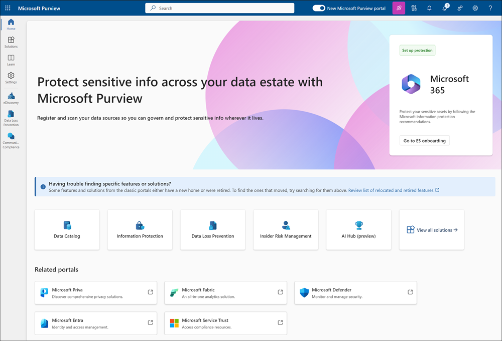 Enterprise 53 Purview portal 8f6b30d0
